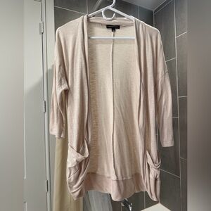 Light Pink Open Front Cardigan